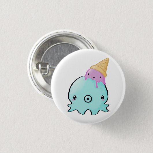 Icecream Squid Ronde Button 3,2 Cm (Voorkant /achterkant)