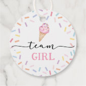 Icecream Team Jongen of Meisje Geslacht Onthullen Bedankjes Labels (Achterkant)