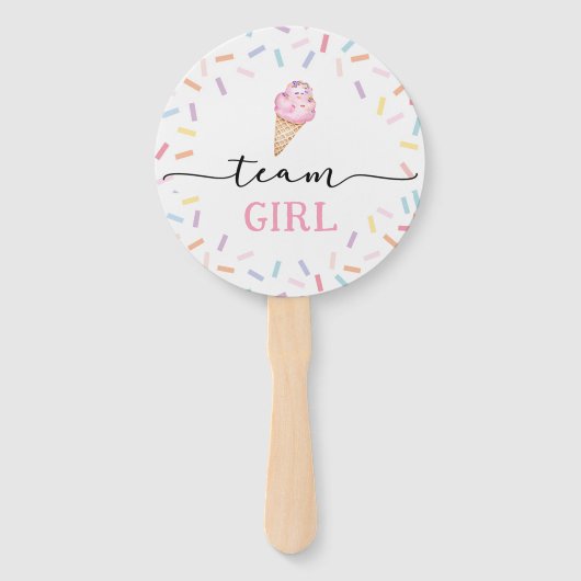 Icecream Team Jongen of Meisje Geslacht Onthullen Handwaaier (Achterkant)