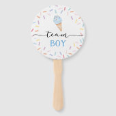 Icecream Team Jongen of Meisje Geslacht Onthullen Handwaaier (Voorkant)