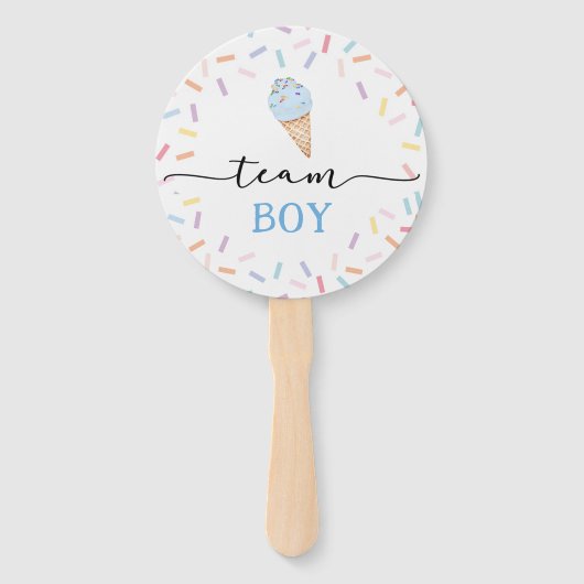 Icecream Team Jongen of Meisje Geslacht Onthullen Handwaaier (Voorkant)