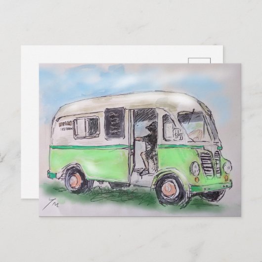 Icecream Vendor Briefkaart (Voorkant / Achterkant)