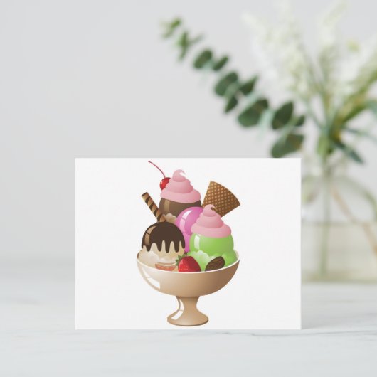IceCreamSundae Briefkaart (Staand voorkant)