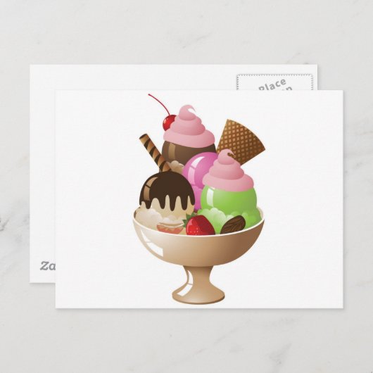 IceCreamSundae Briefkaart (Voorkant / Achterkant)