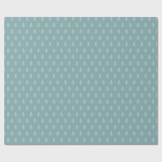 Iced Aqua | Modern Trees Pattern Cadeaupapier (Vlak)