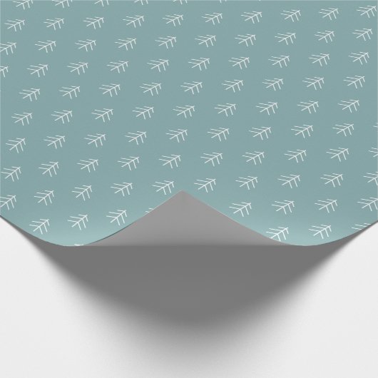 Iced Aqua | Modern Trees Pattern Cadeaupapier (Hoek)