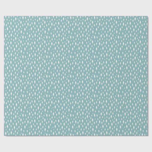 Iced Aqua Tiny Trees Holiday Pattern Cadeaupapier (Vlak)