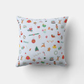 Iced Blue Santa Clause Snowman Kerstmis Kussen (Achterkant)