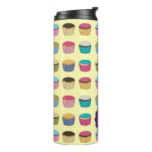 Iced Buns Cupcake Colorful Pattern Personalized Thermosbeker (Gedraaid links)
