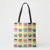 Iced Buns cupcake taart kleurrijk patroongeel Tote Bag (Voorkant)