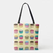 Iced Buns cupcake taart kleurrijk patroongeel Tote Bag (Achterkant)