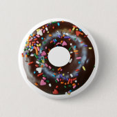 Iced Chocolate Donut W/Sprinkles Ronde Button 5,7 Cm (Voorkant)