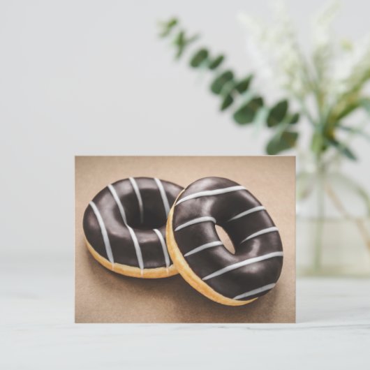 ICED CHOCOLATE RING DOUGHNUTS BRIEFKAART (Staand voorkant)