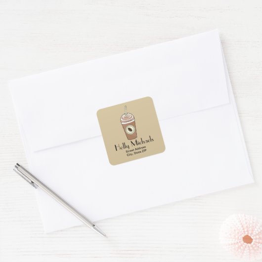 Iced Coffee Address Sticker (Envelop)