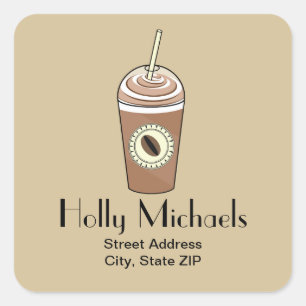 Iced Coffee Address Sticker