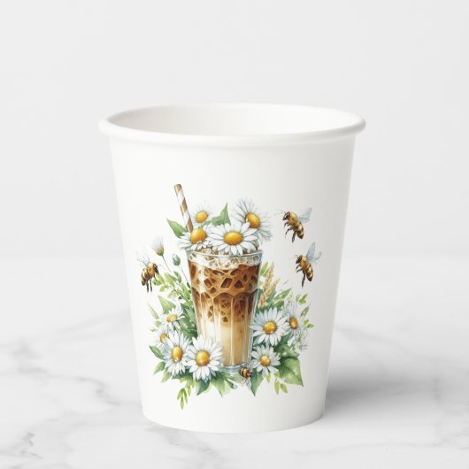 Iced Coffee and Bees Papieren Bekers (Voorkant)