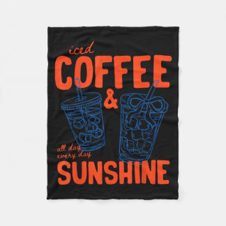 Iced Coffee and Sunshine Cold Brew Summer Vacation Fleece Deken