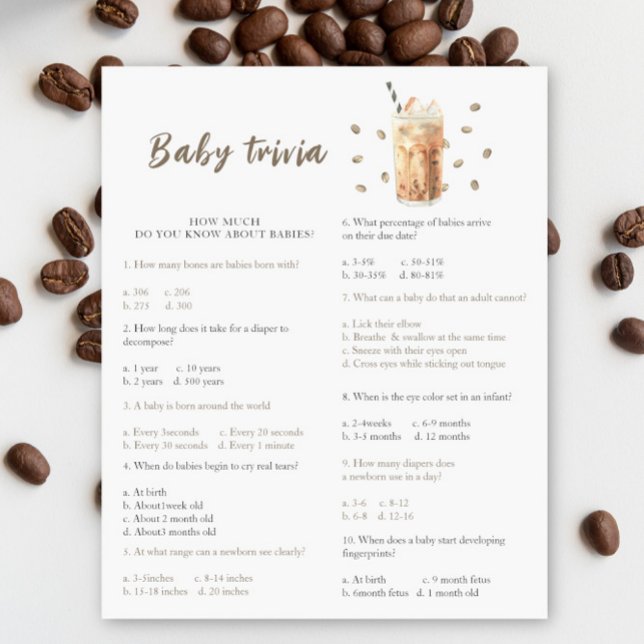 Iced Coffee baby shower - Baby Trivia Game (Creator heeft geüpload)