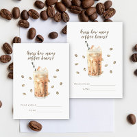 Iced Coffee Baby shower Raad eens hoeveel koffiebo
