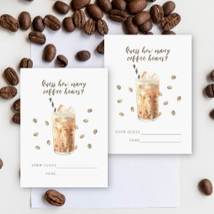 Iced Coffee Baby shower Raad eens hoeveel koffiebo Informatiekaartje