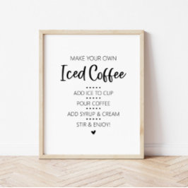 Iced Coffee Bar Drink Bord Poster