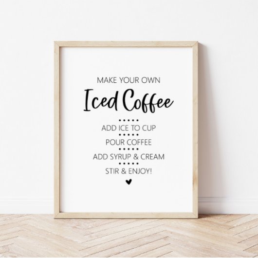 Iced Coffee Bar Drink Bord Poster