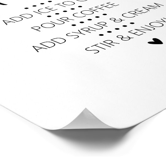 Iced Coffee Bar Drink Sign Poster (Hoek)