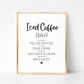Iced Coffee Bar Drink Teken Poster