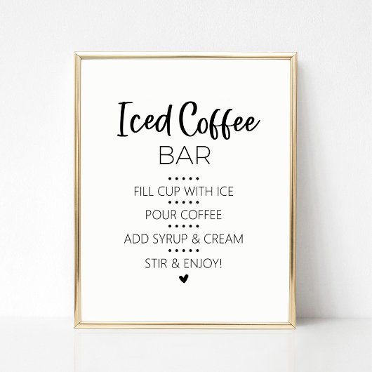 Iced Coffee Bar Drink Teken Poster