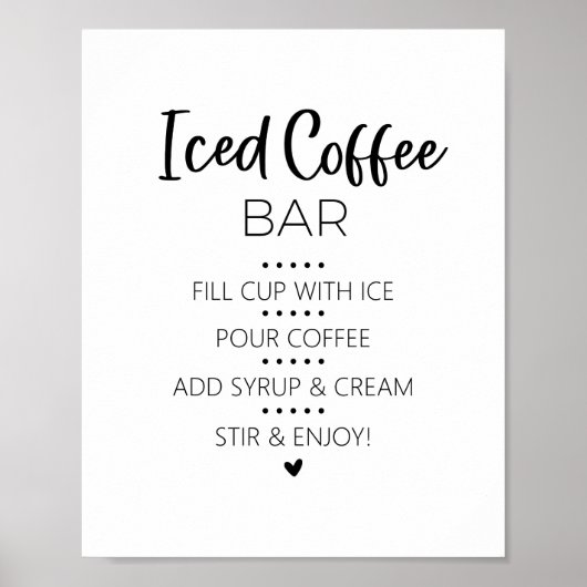 Iced Coffee Bar Drink Teken Poster (Voorkant)
