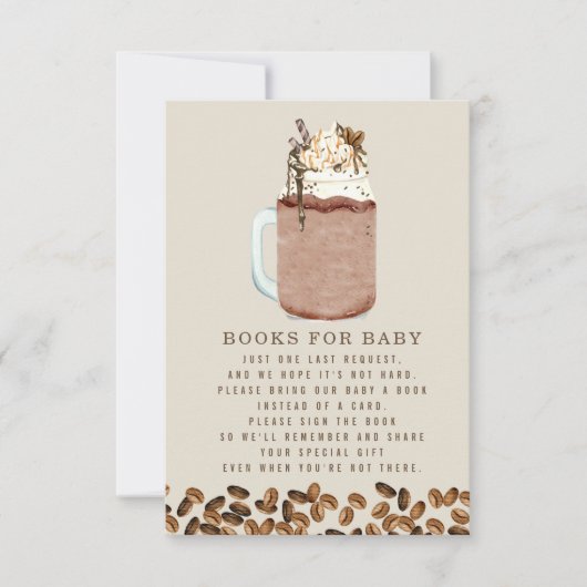 Iced Coffee Books voor Baby shower Boek Aanvraag Kaart (Voorkant)