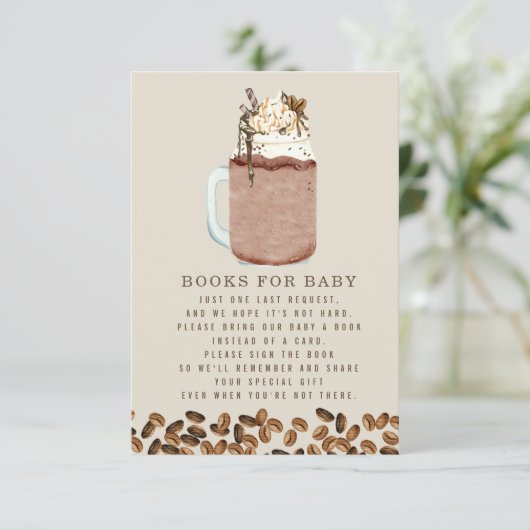 Iced Coffee Books voor Baby shower Boek Aanvraag Kaart (Staand voorkant)