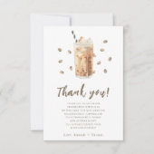 Iced Coffee Brewing Baby shower Bedankt (Voorkant)