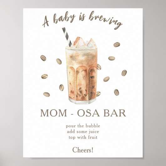 Iced Coffee brouwen baby shower Momosa bar Poster (Voorkant)