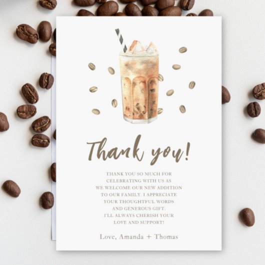 Iced Coffee brouwende Baby shower Bedankt
