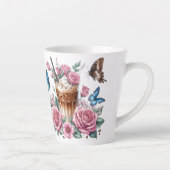 Iced Coffee & Butterfly Floral Latte Mok (Rechts)