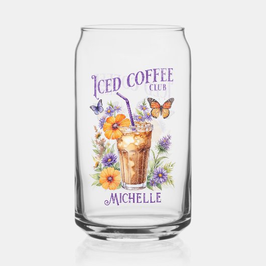 Iced Coffee Club Butterfly Blikvorm Glas (Voorkant)