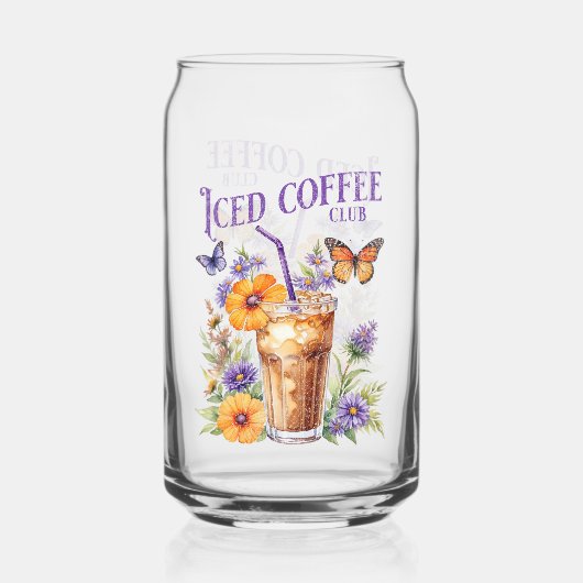  Iced Coffee Club  Butterfly Blikvorm Glas (Achterkant)