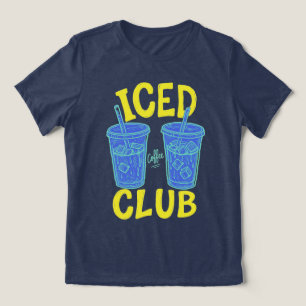 Iced Coffee Club Summer Blauw Geel Koffieliefhebb Tri-Blend Shirt