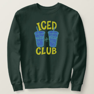 Iced Coffee Club Zomer Blauw Geel Koffieliefhebbe Trui