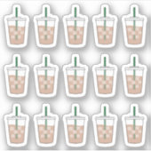 Iced Coffee Doodle Cups Coffee Liefhebbers Bujo Pl Sticker (Voorkant)