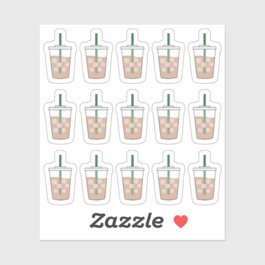 Iced Coffee Doodle Cups Coffee Lovers Bujo Planner Sticker (Vel)