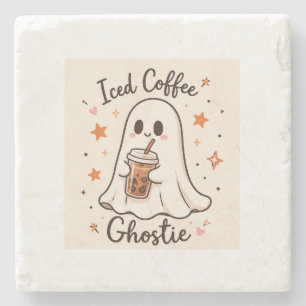 Iced Coffee Geestje - Schattig Halloween Stenen Onderzetter