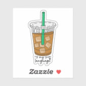 Iced Coffee is mijn liefdestaal grappige koffielie Sticker (Vel)
