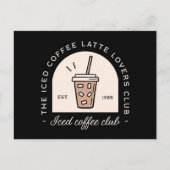 Iced coffee latte lover fancy zwart briefkaart (Voorkant)