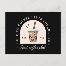 Iced coffee latte lover fancy zwart briefkaart