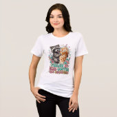Iced Coffee Schattig Wasbeer Coffeedesign Tri-Blend Shirt (Voorkant volledig)