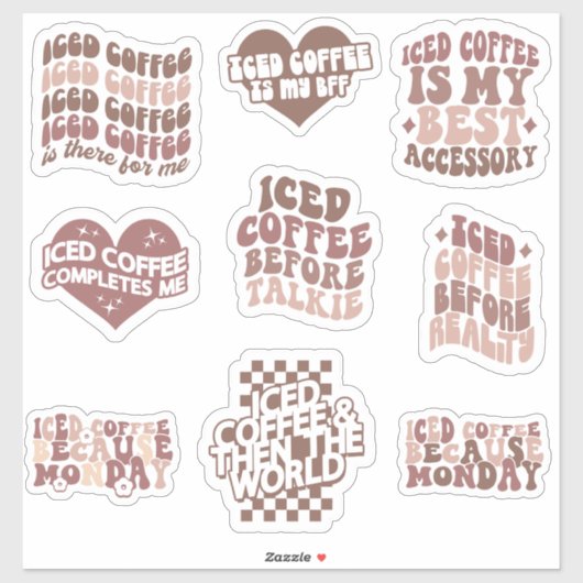 Iced Coffee Stickers pack grappig (Vel)
