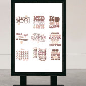 Iced Coffee Stickers pack retro groovy