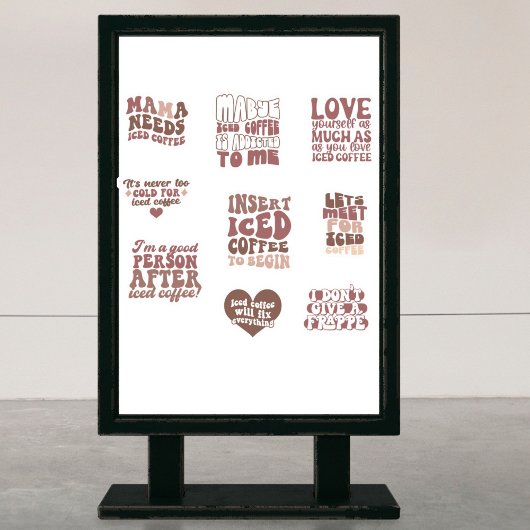 Iced Coffee Stickers pack SCHATTIGE